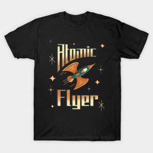 Atomic Flyer Retro Rocket Spaceship T-Shirt